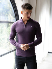 Oxbridge 1/4 Zip Jumper - Plum
