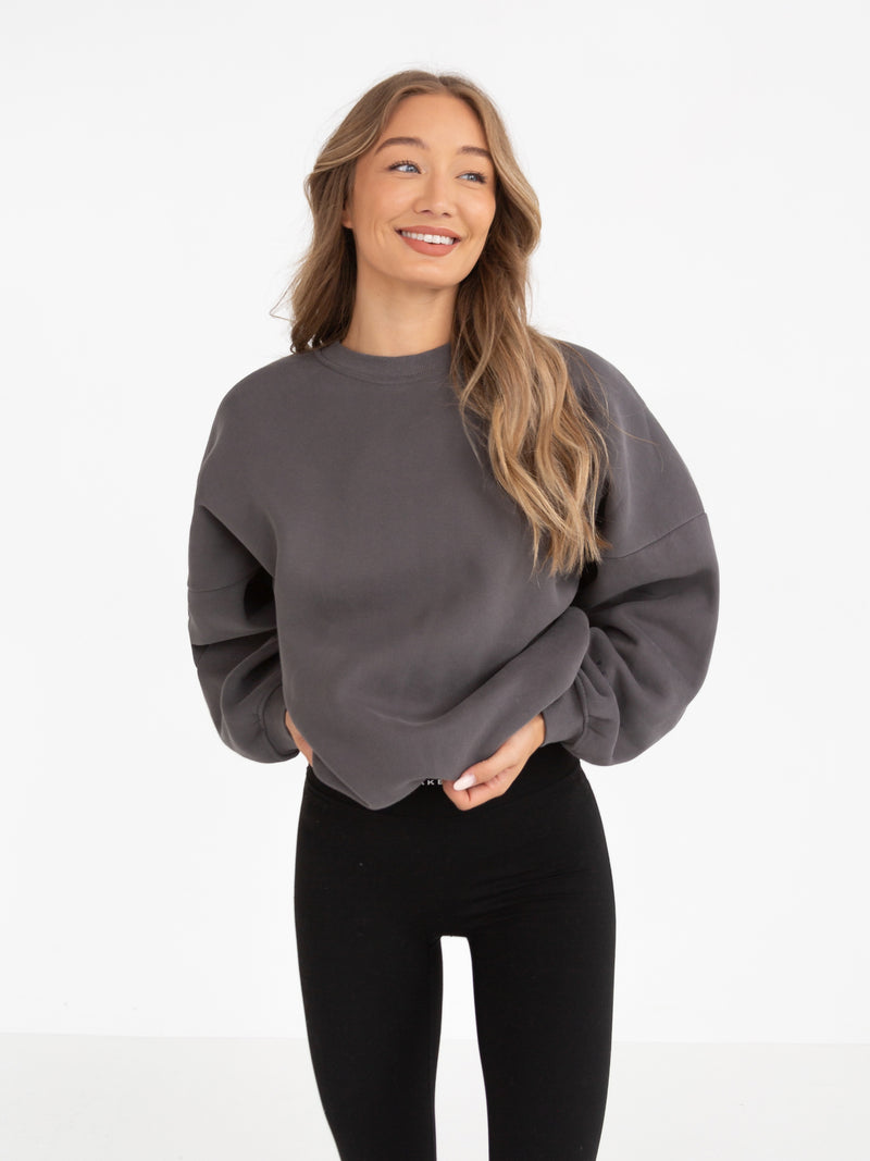 Isabel Tonal Oversized Jumper - Charcoal