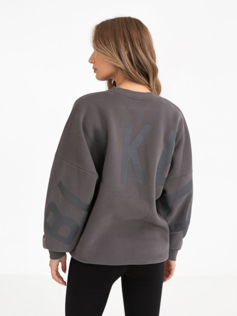 Isabel Tonal Oversized Jumper - Charcoal