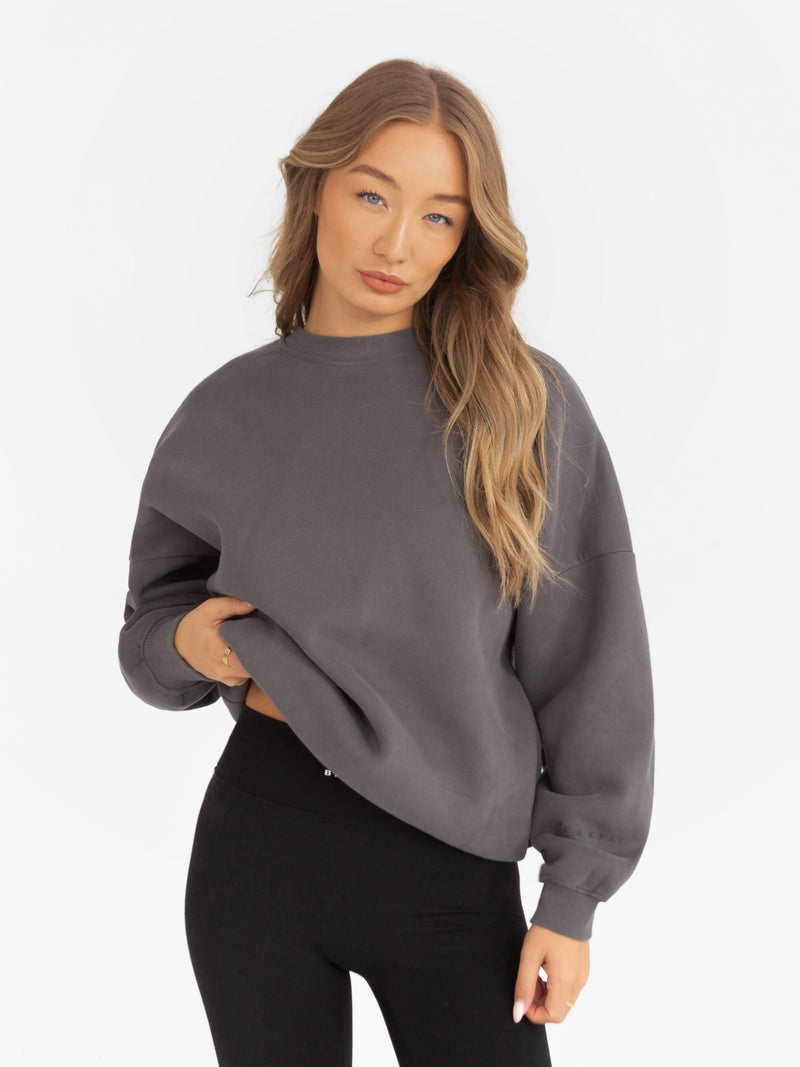 Isabel Tonal Oversized Jumper - Charcoal