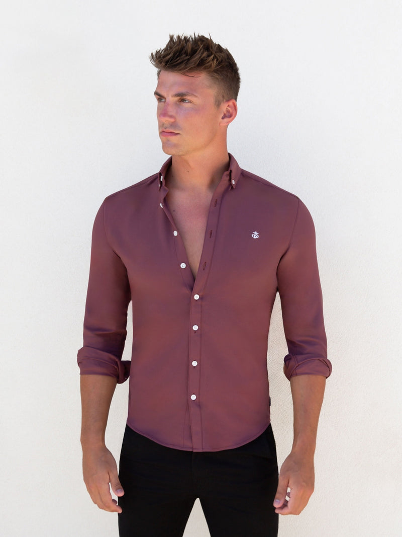 Maidstone Long Sleeve Shirt - Burgundy