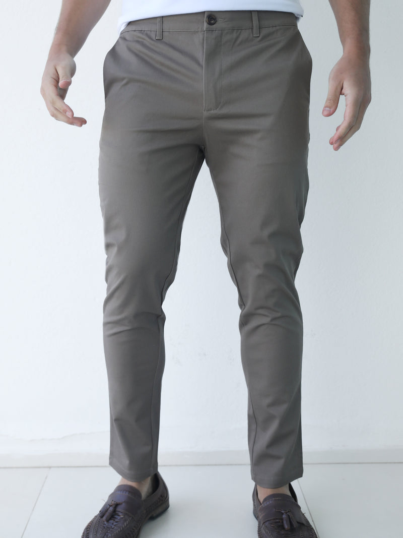 Cavill Slim Fit Tailored Chinos - Khaki Green