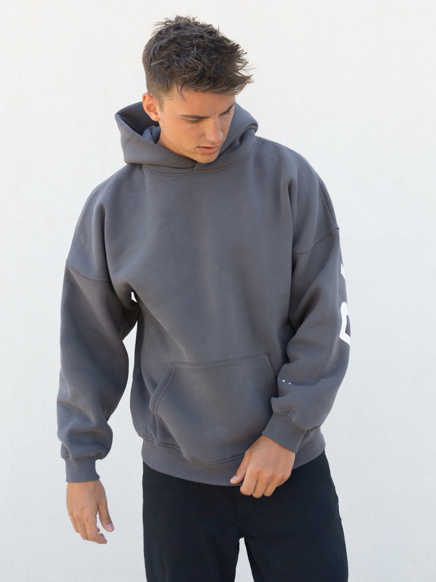 Buy Blakely Charcoal Idris Oversized Hoodie Free delivery on all