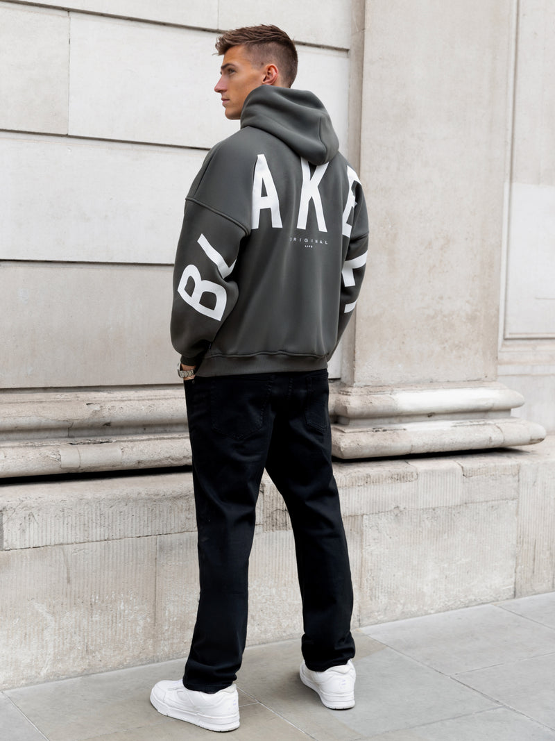 Idris Oversized Hoodie - Khaki Grey