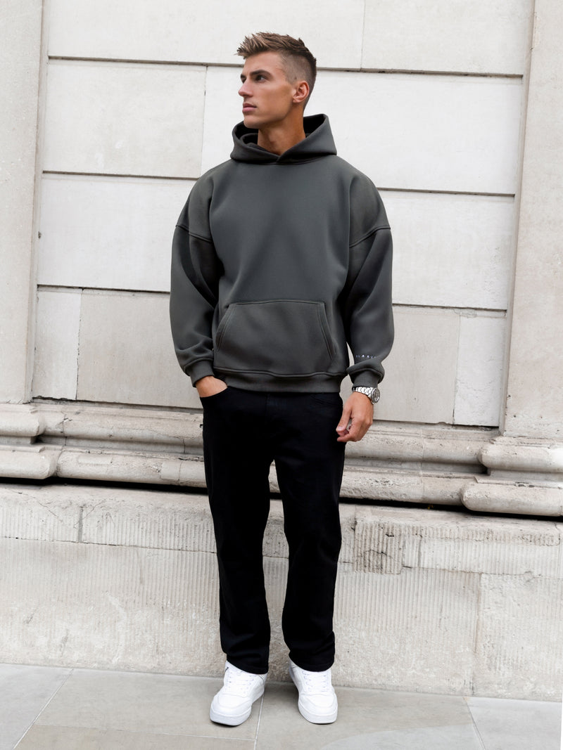 Idris Oversized Hoodie - Khaki Grey