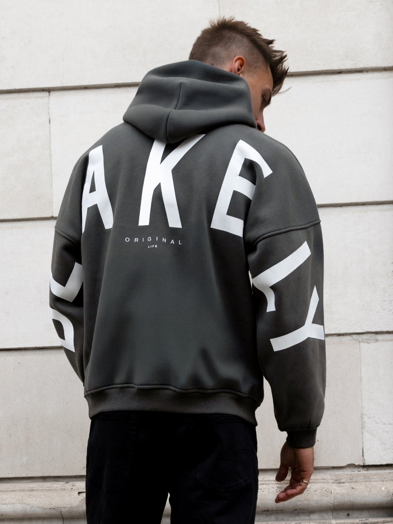 Idris Oversized Hoodie - Khaki Grey