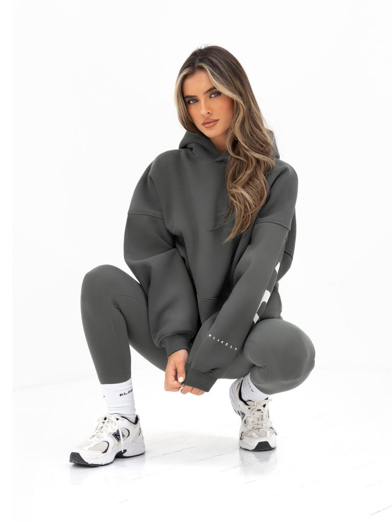 Isabel Oversized Hoodie - Khaki Grey