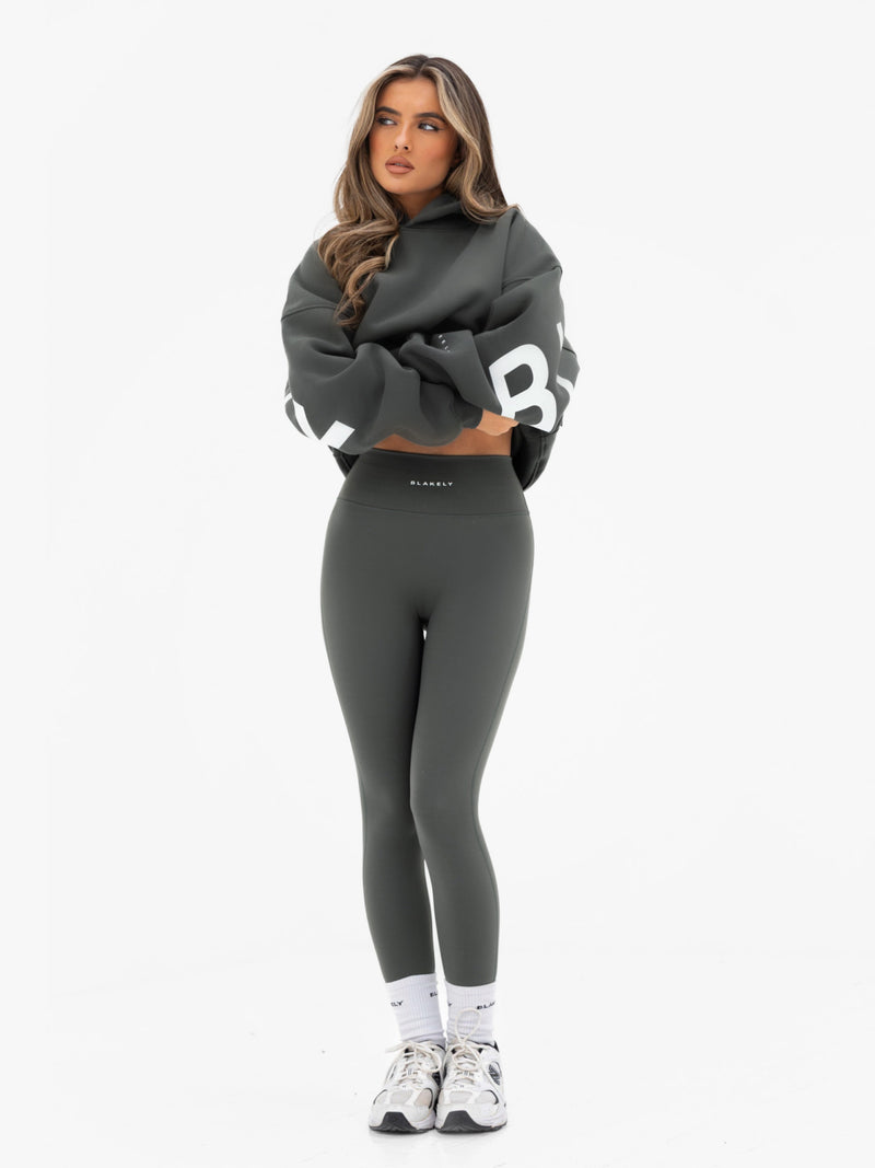 Isabel Oversized Hoodie - Khaki Grey