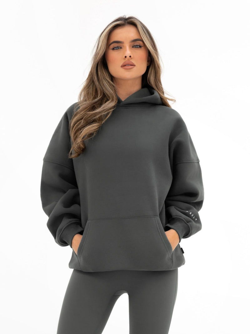 Isabel Oversized Hoodie - Khaki Grey