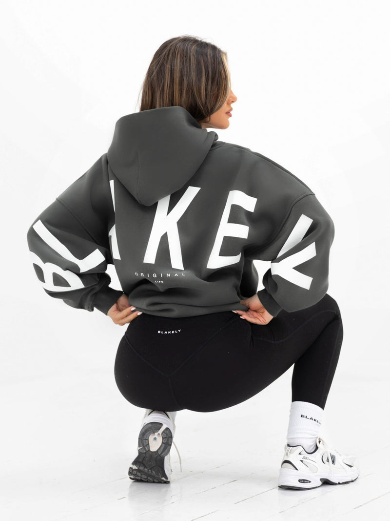 Isabel Oversized Hoodie - Khaki Grey