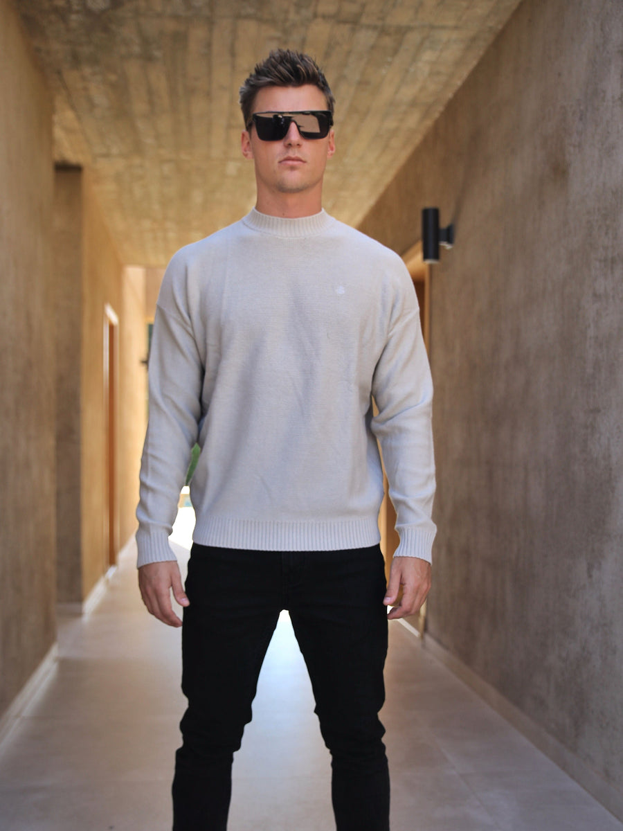 White sweater outfit on sale men