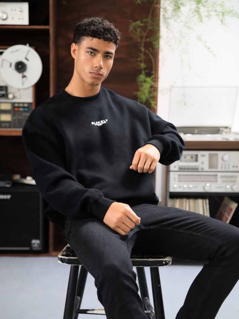 Statement Relaxed Jumper - Black