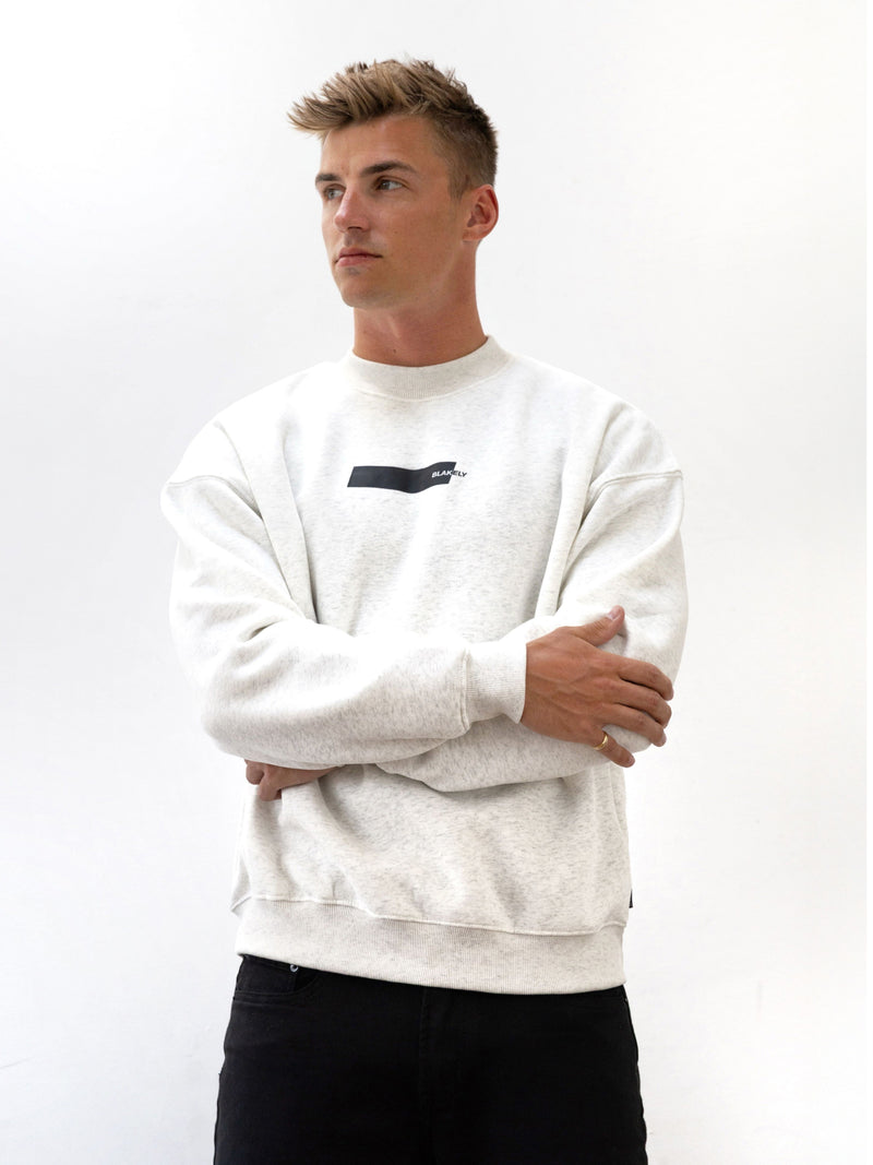 Kobe Italic Relaxed Jumper - Marl White