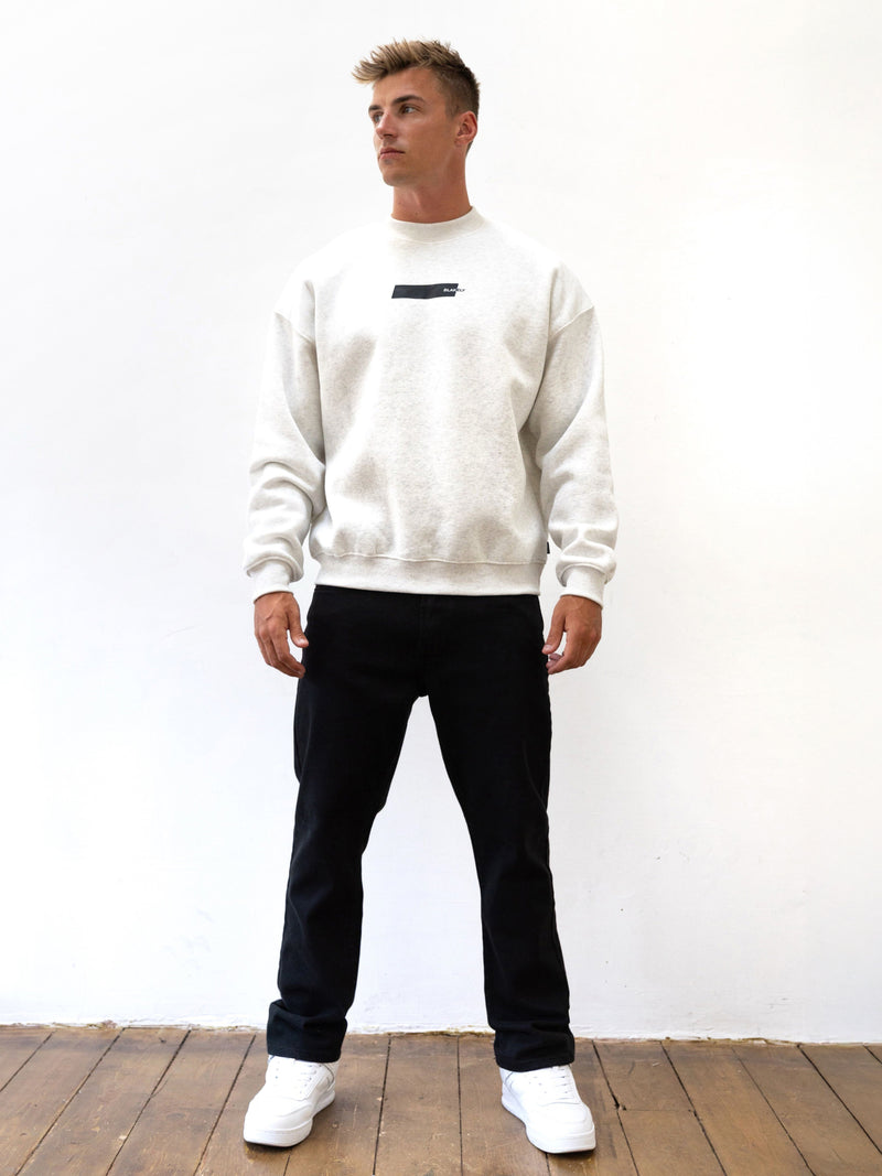 Kobe Italic Relaxed Jumper - Marl White