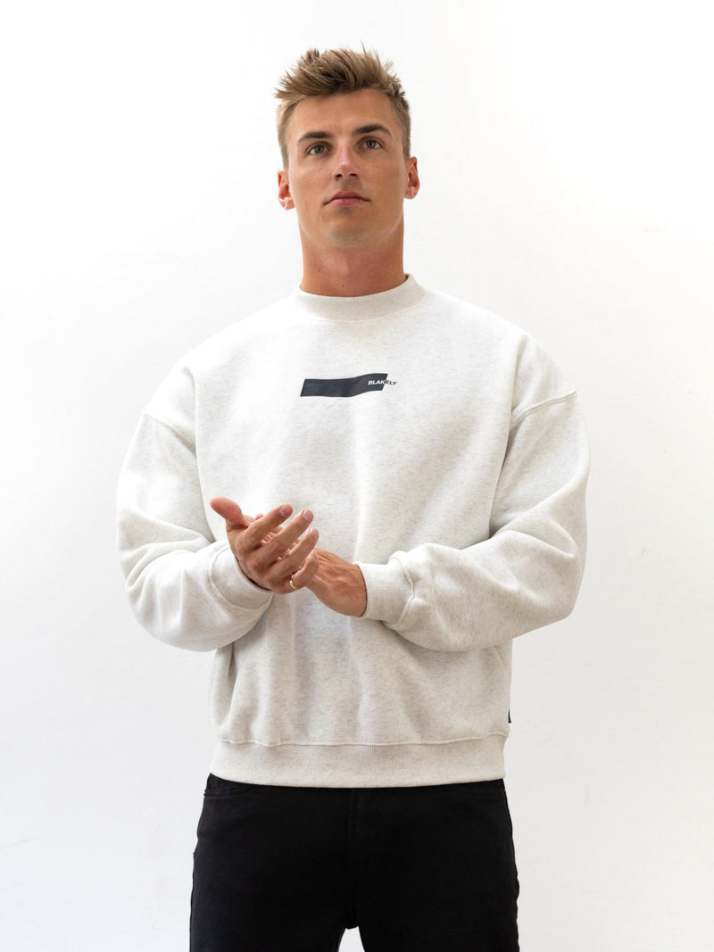 Kobe Italic Relaxed Jumper - Marl White