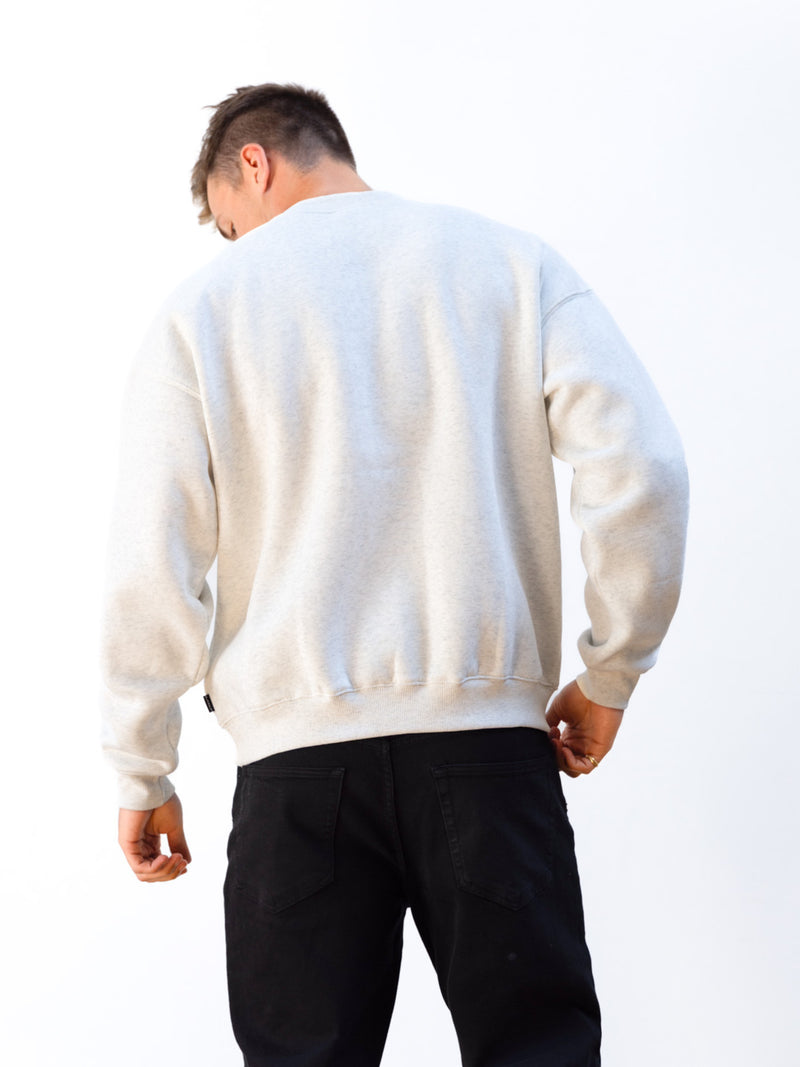Logo Relaxed Jumper - Marl White