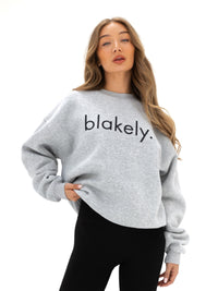 Logo Oversized Jumper - Marl Grey