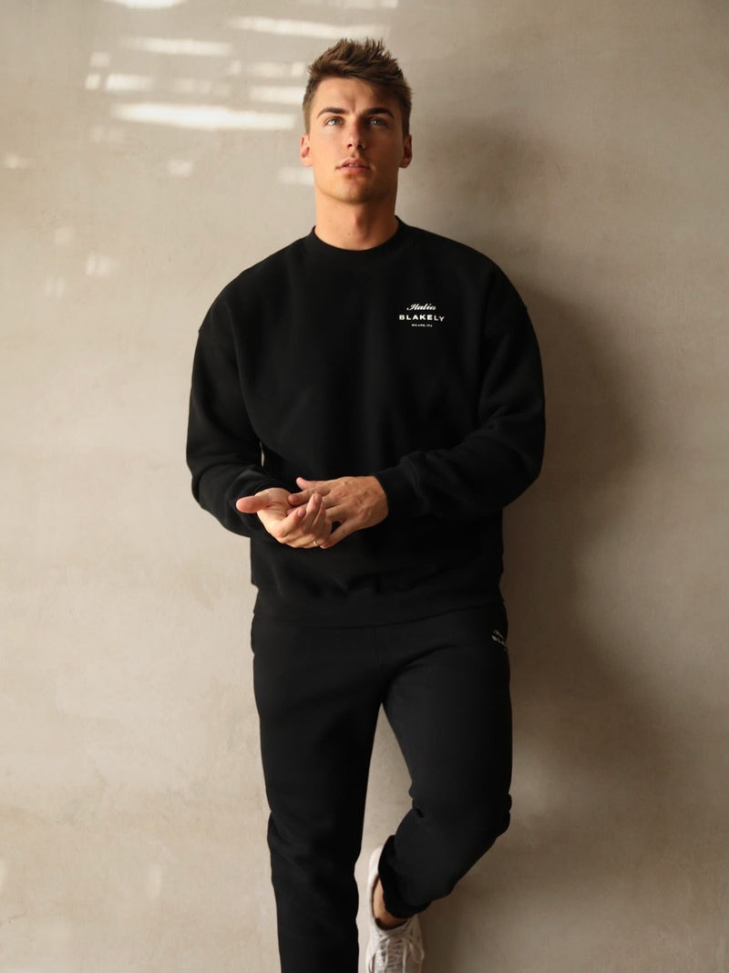 Italia Relaxed Jumper - Black