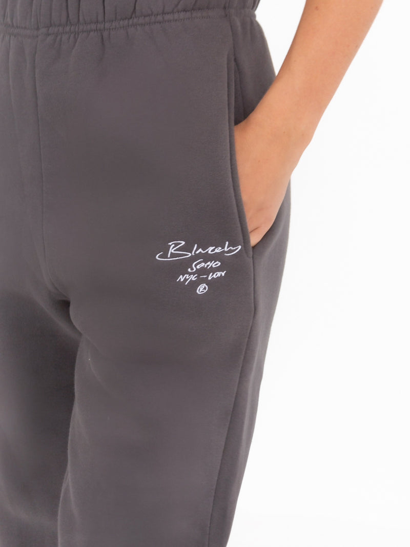 Soho Script Sweatpants - Charcoal