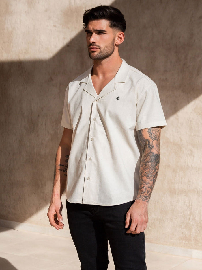 Nador Open Collared Shirt - Sand