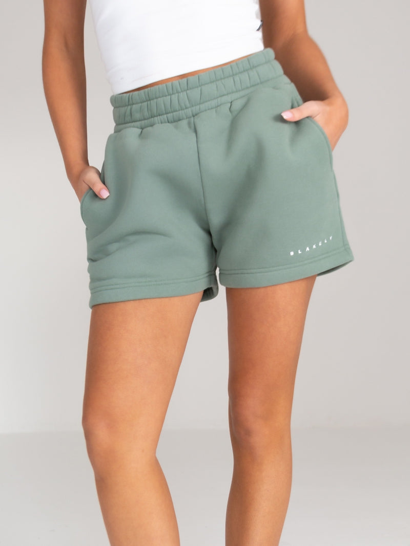 Isabel Jogger Shorts - Sage Green