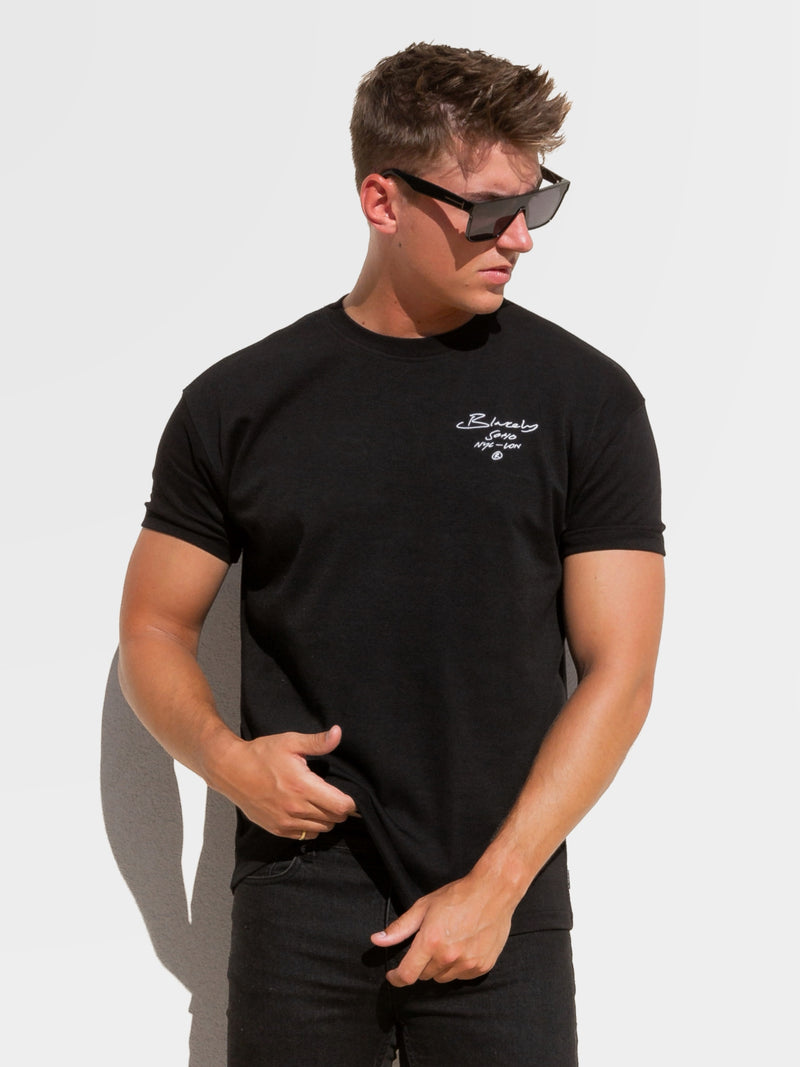 Soho Relaxed Script T-Shirt - Black