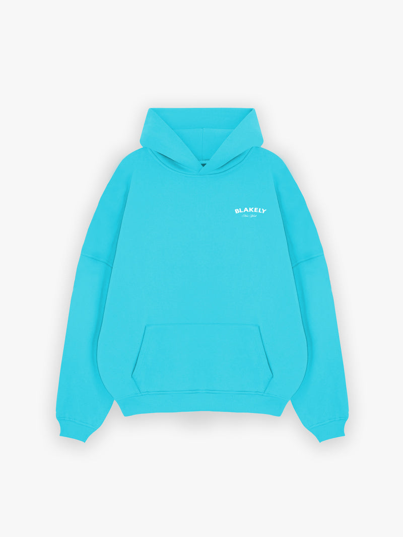 NY Crest Relaxed Hoodie - Aqua