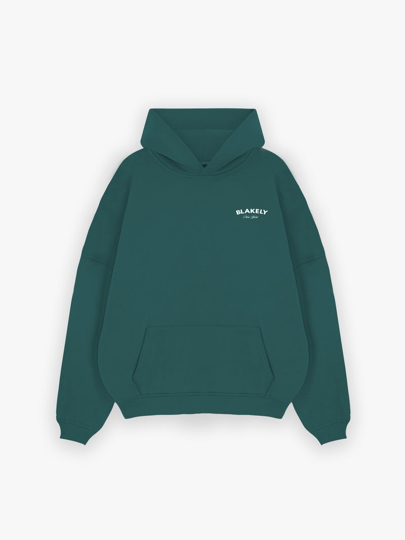 NY Crest Relaxed Hoodie - Pine Green