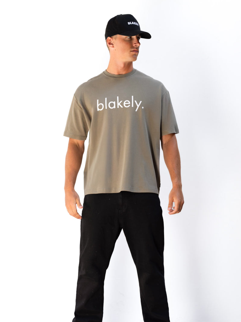 Logo Unfitted T-Shirt - Washed Khaki