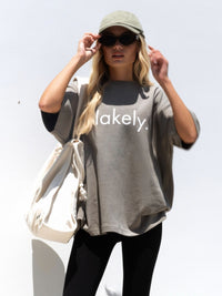 Logo Ultra Oversized T-Shirt - Washed Khaki