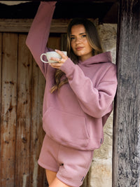 Blakely Basic Oversized Hoodie - Dusty Pink