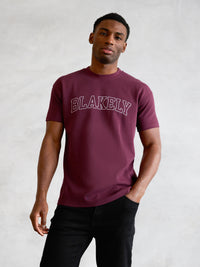 Outline Varsity Relaxed T-Shirt - Old Burgundy