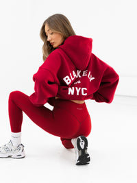 NYC Oversized Hoodie - Cherry Red