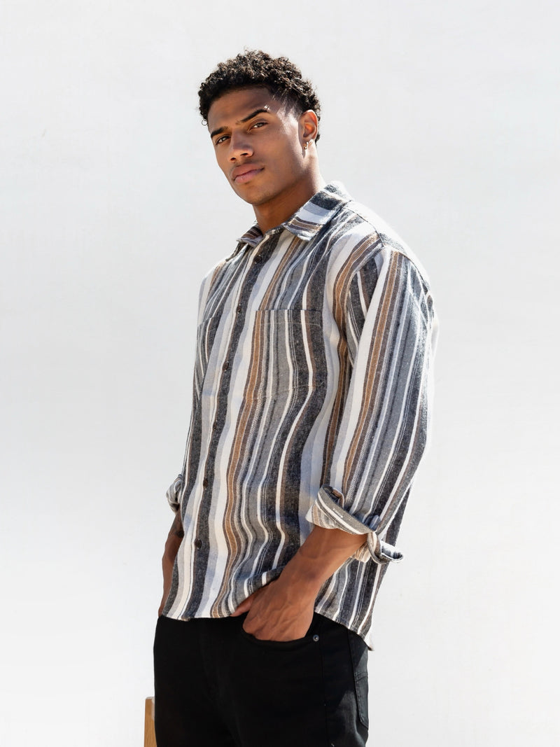 Lucca Stripe Shirt - Grey