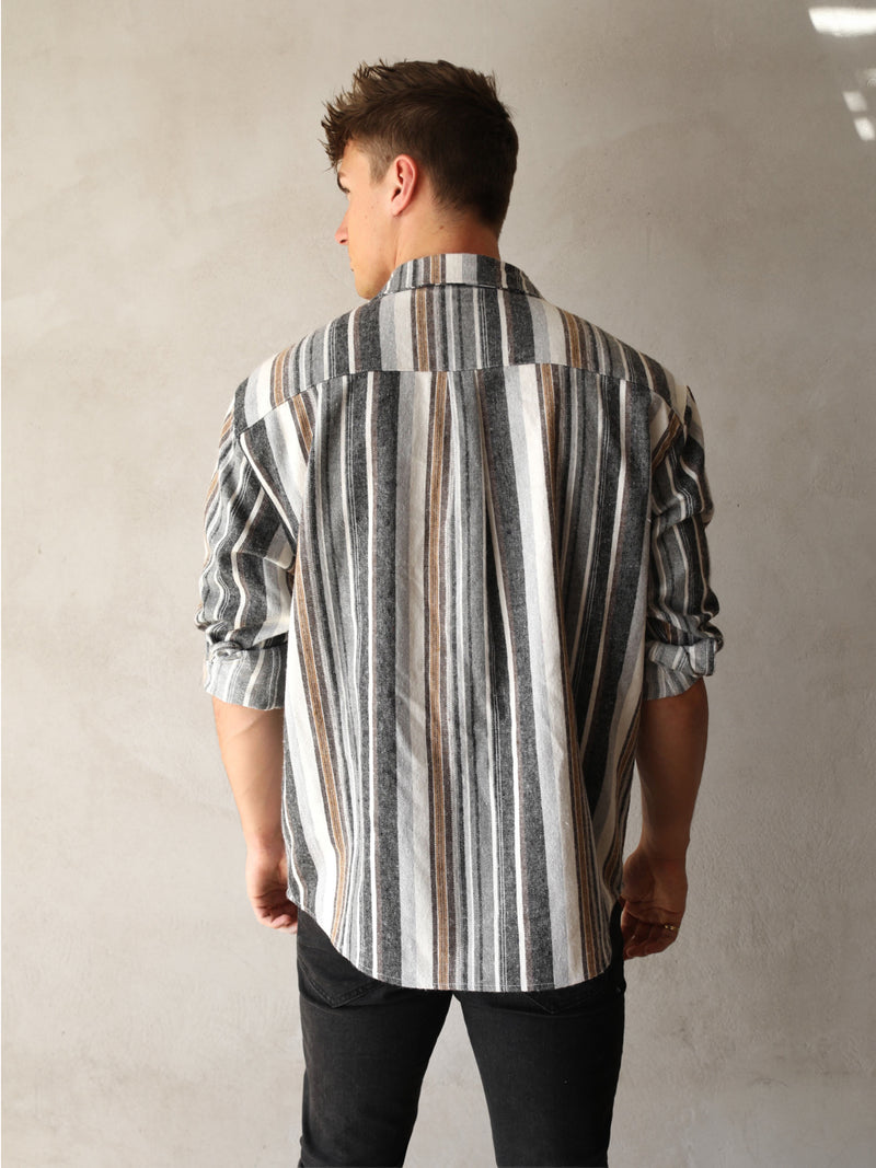 Lucca Stripe Shirt - Grey