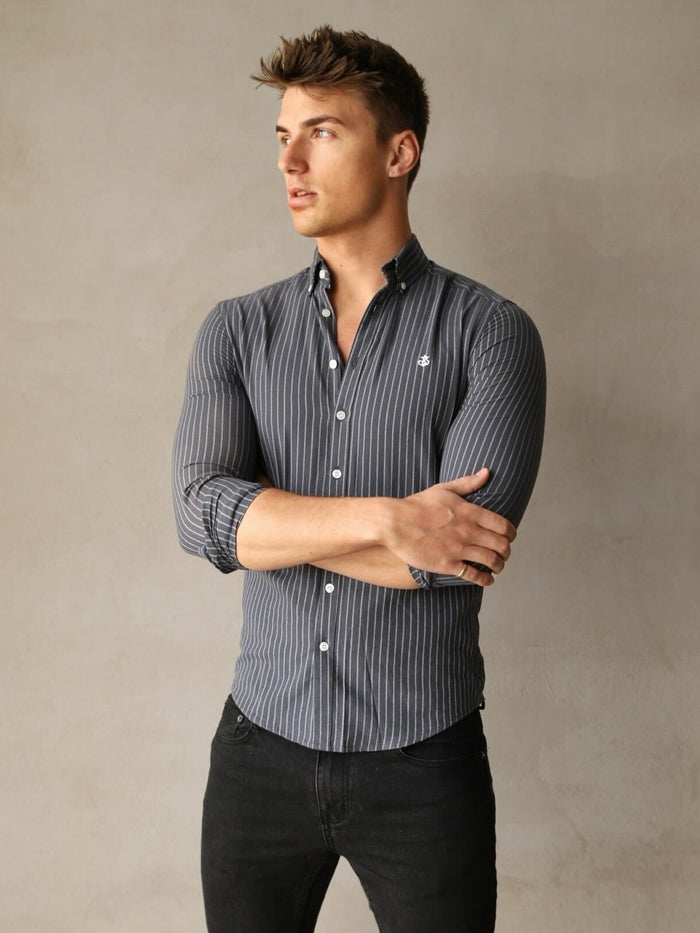 Modena Stripe Shirt - Navy