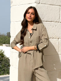 Mila Oversized Shirt - Taupe