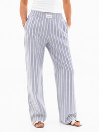 Elena Stripe Trousers - Blue