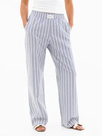 Elena Stripe Trousers - Blue