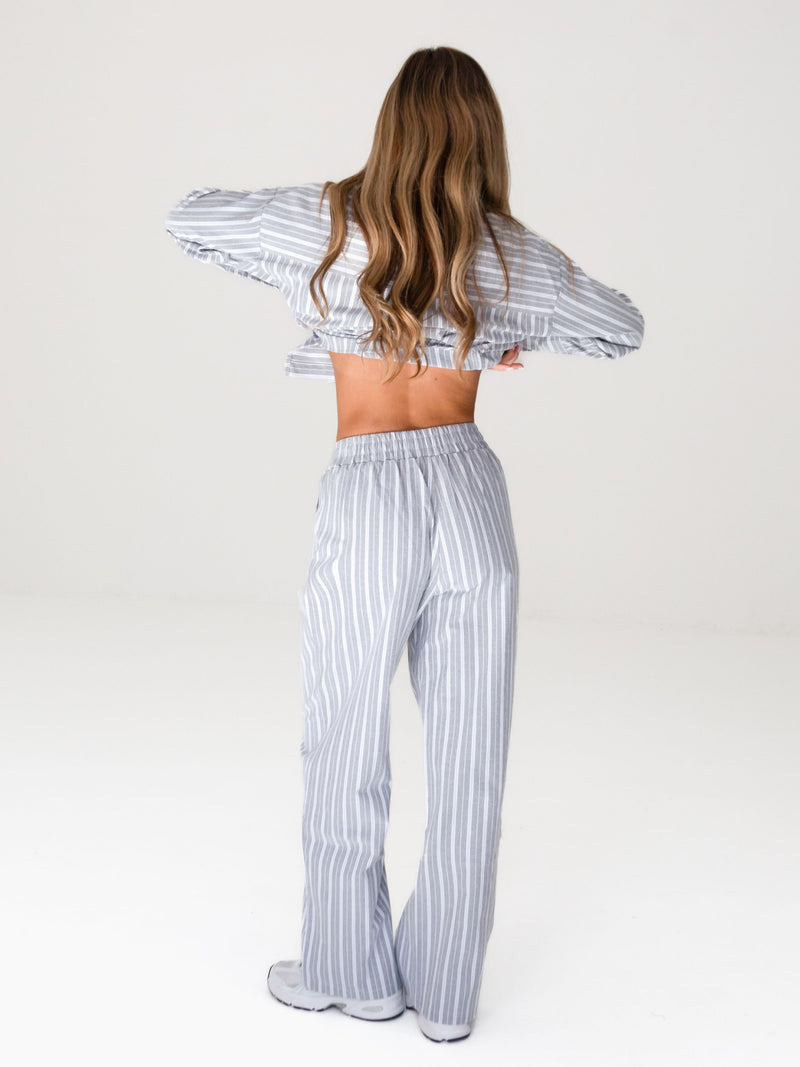 Elena Stripe Trousers - Grey