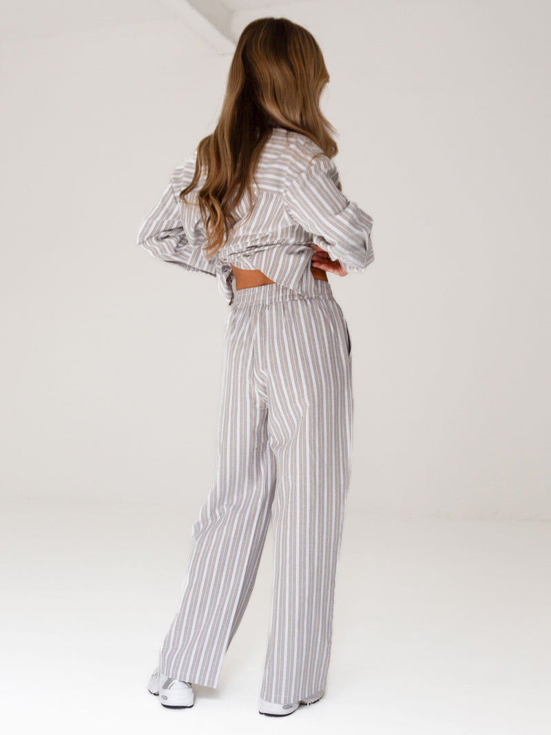 Elena Stripe Trousers - Light Brown