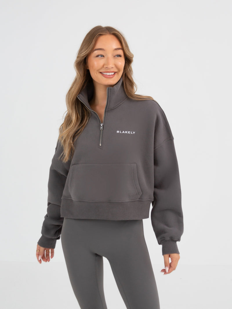 Soho 1/4 Zip Jumper - Charcoal