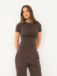 Blakely Basic Baby Tee - Cocoa Brown