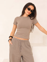 Lucia Baby Tee - Taupe