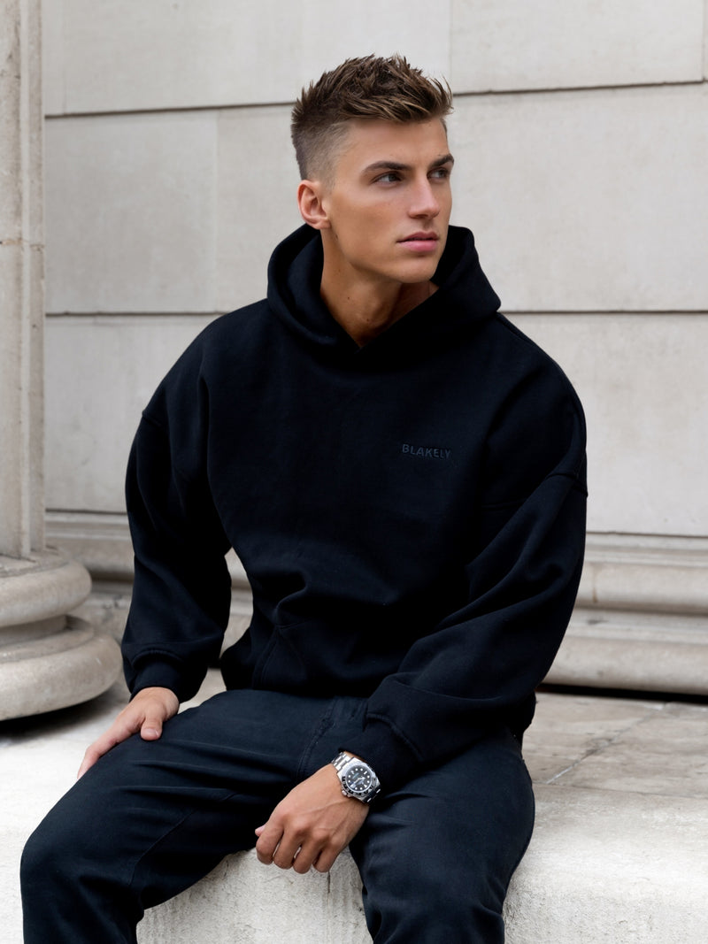 Rhys Relaxed Hoodie - Black