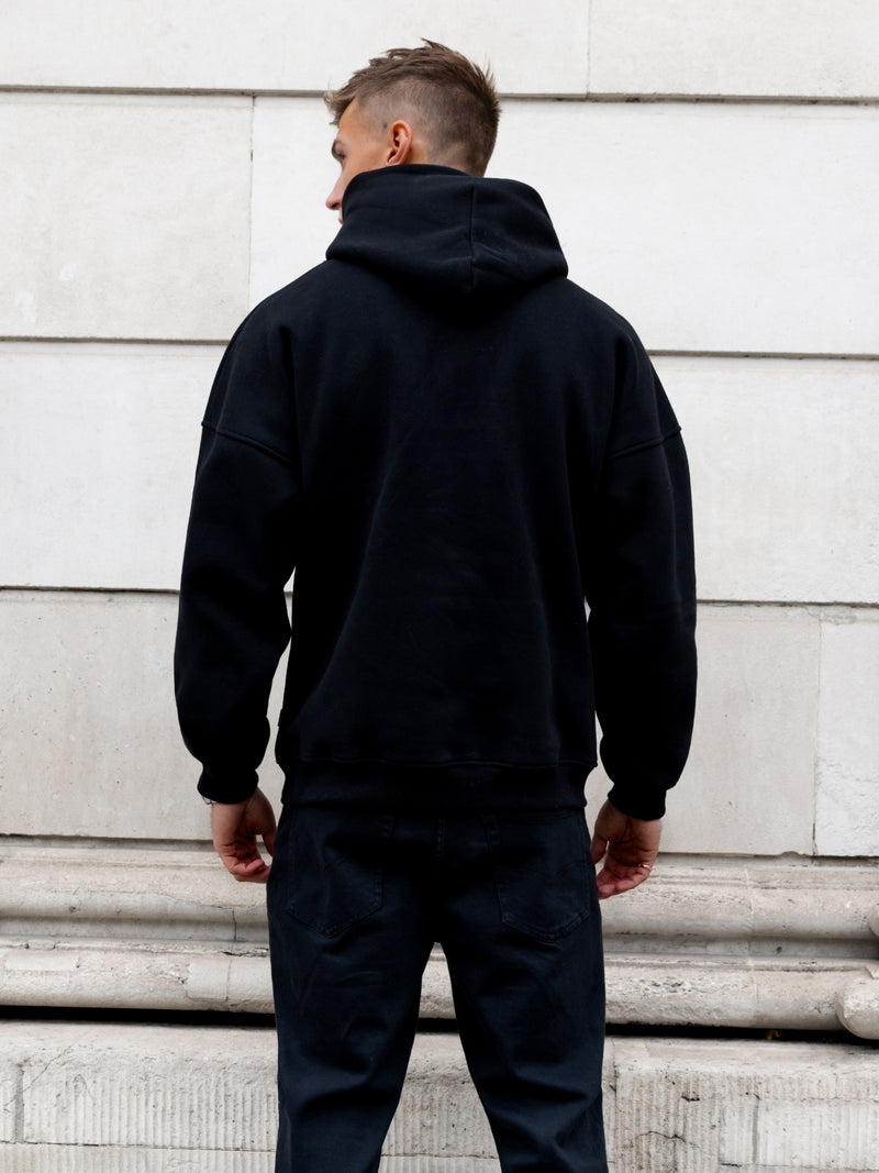 Rhys Relaxed Hoodie - Black