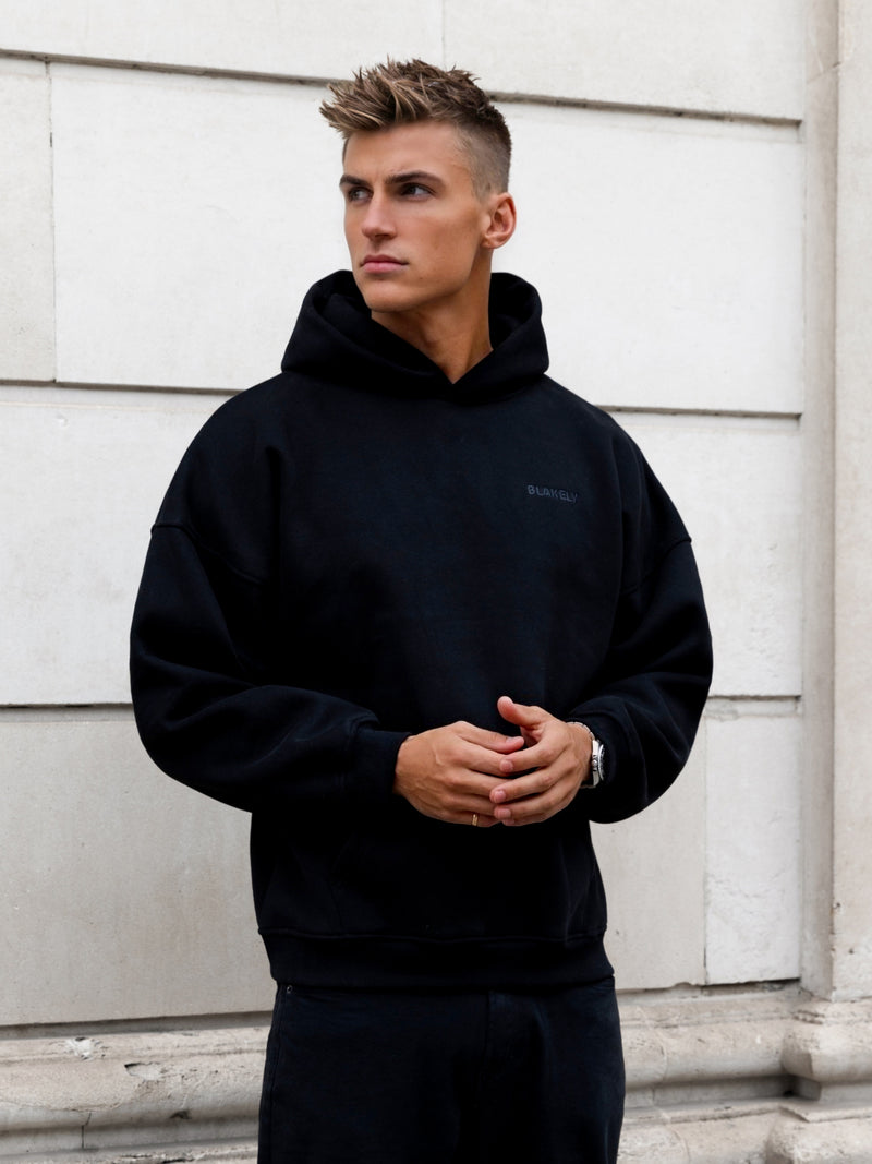 Rhys Relaxed Hoodie - Black