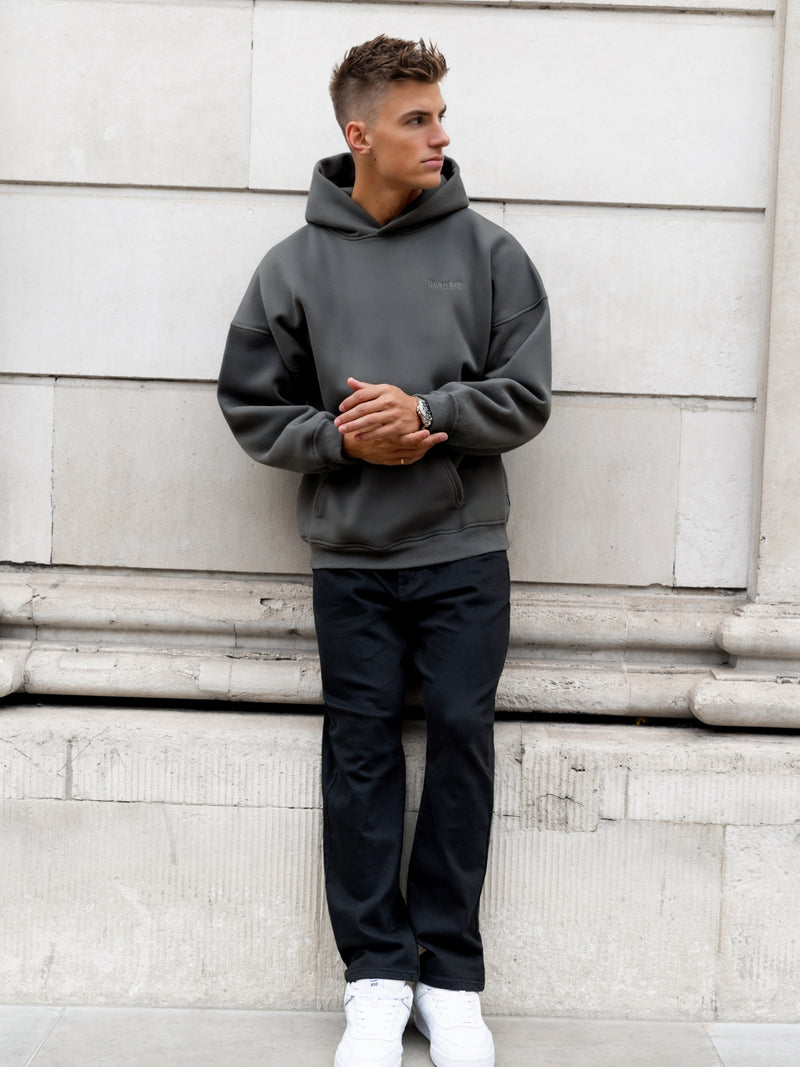 Rhys Relaxed Hoodie - Khaki Grey