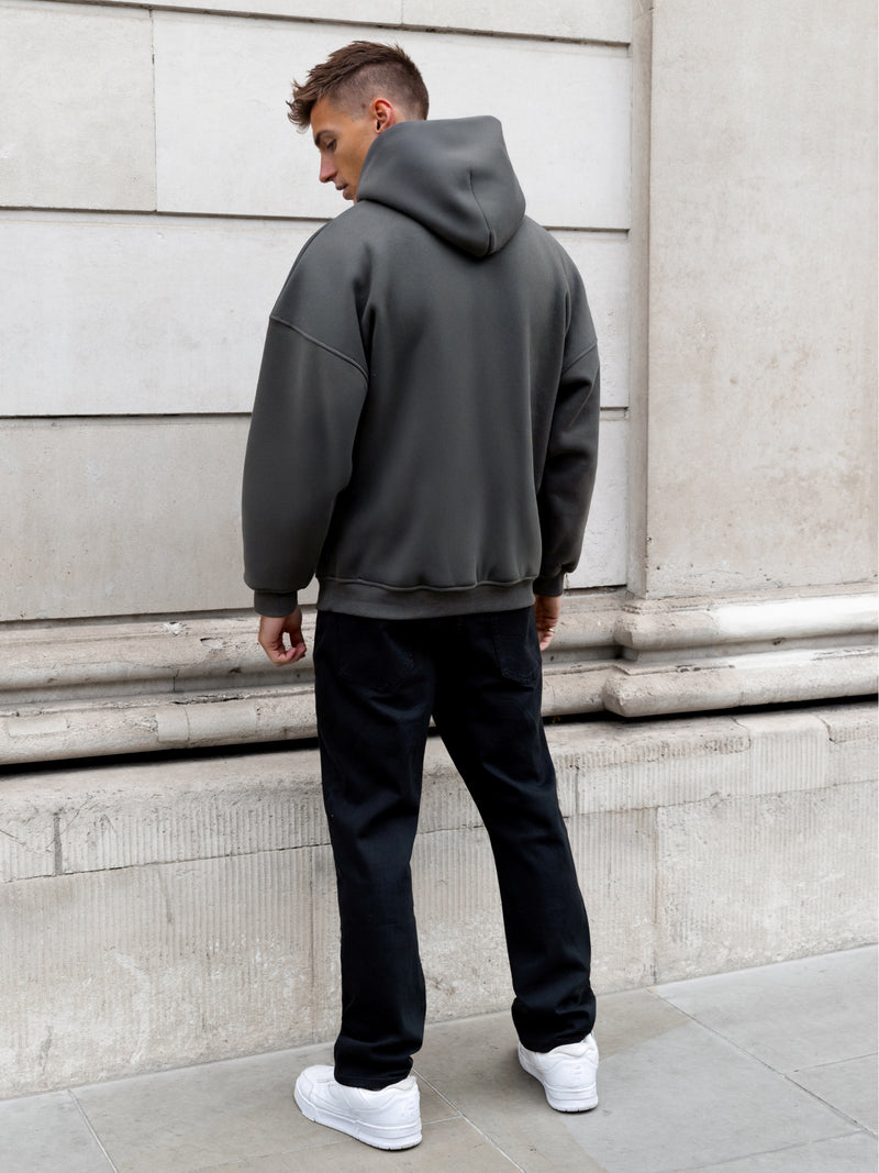 Rhys Relaxed Hoodie - Khaki Grey