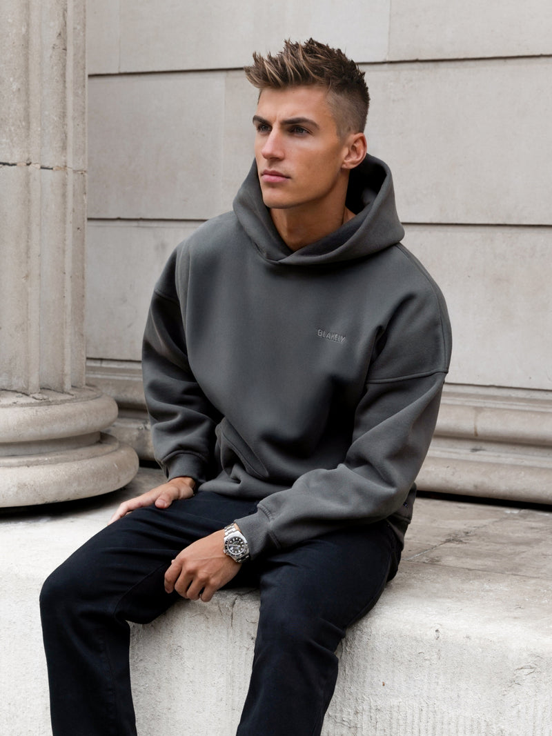 Rhys Relaxed Hoodie - Khaki Grey